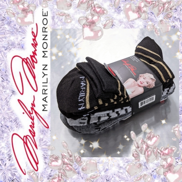 💗 Marilyn Monroe Crew Socks 5 Pair - Picture 2 of 9